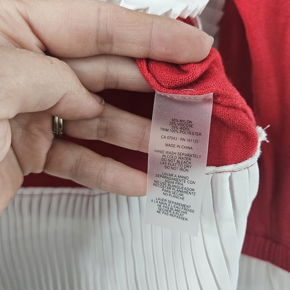 Milano Red Sweater with White Accents - Picture 6 of 6